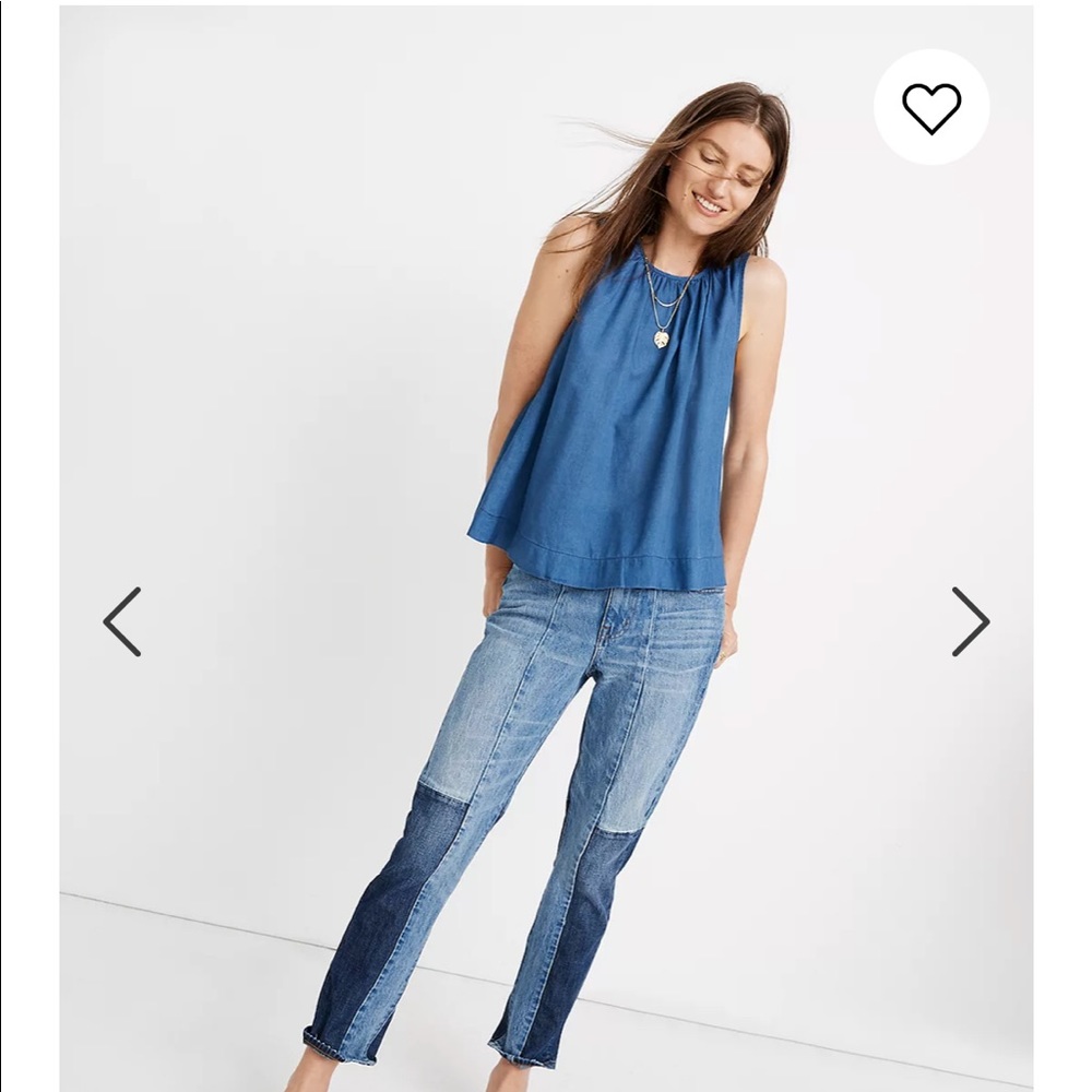 Madewell Riverbank Button-Back Top in Indigo